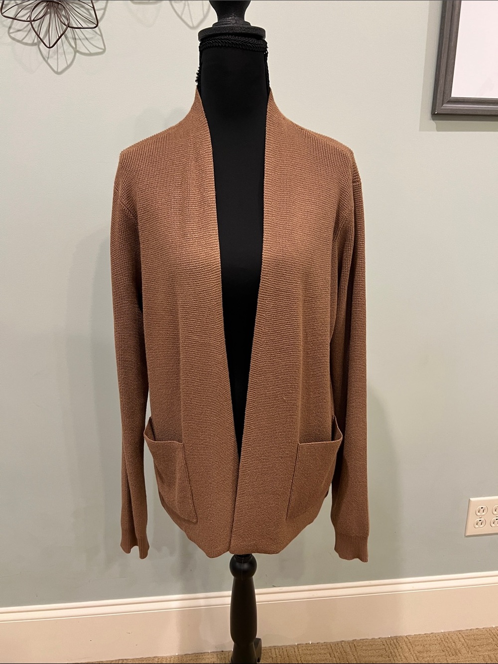 Cyrus Open-Front Pocket Cardigan - Brown